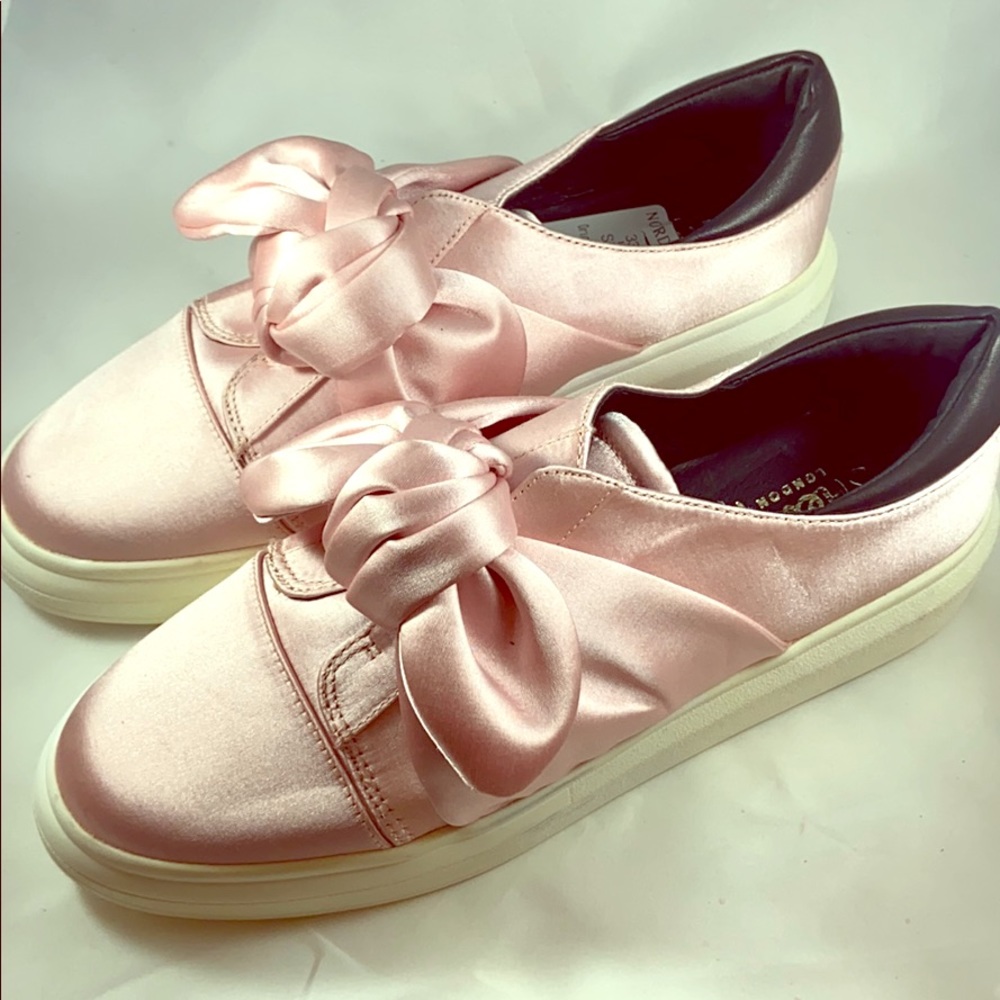 Shellys London Edgar Pink Satin Platform Sneaker